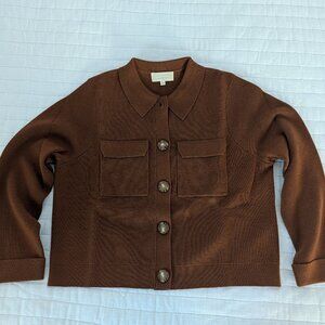 Sezane Betty Cardigan  Brand New without Tags Size Medium Color Hazelnut